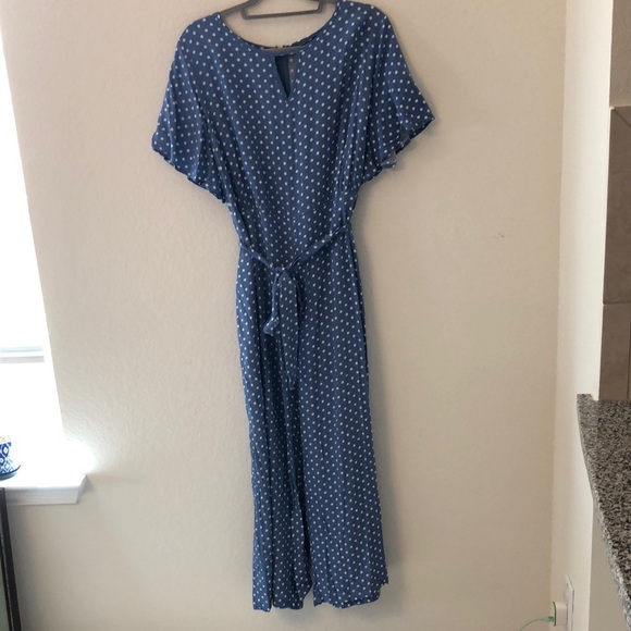 BloomChic Blue Polka Dot Belted Jumpsuit NWOT 18-20 - Picture 3 of 5